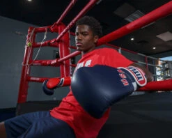 TITLE Boxing Sugar Ray Leonard 1976 Montreal Special Edition Leather Training Gloves -ADIDAS || Nike Sales SRLOTGBLRD 4