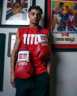 TITLE Boxing Sugar Ray Leonard Signature Leather Sparring Gloves -ADIDAS || Nike Sales SRLSLSG 4 2