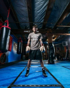 TITLE Boxing Distressed Label Tee -ADIDAS || Nike Sales TBTS215GR 1