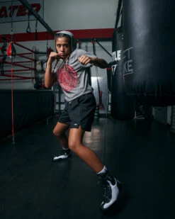 TITLE Boxing Women's Vintage Short Sleeve Hooded Tee -ADIDAS || Nike Sales TBWTS213GR 2