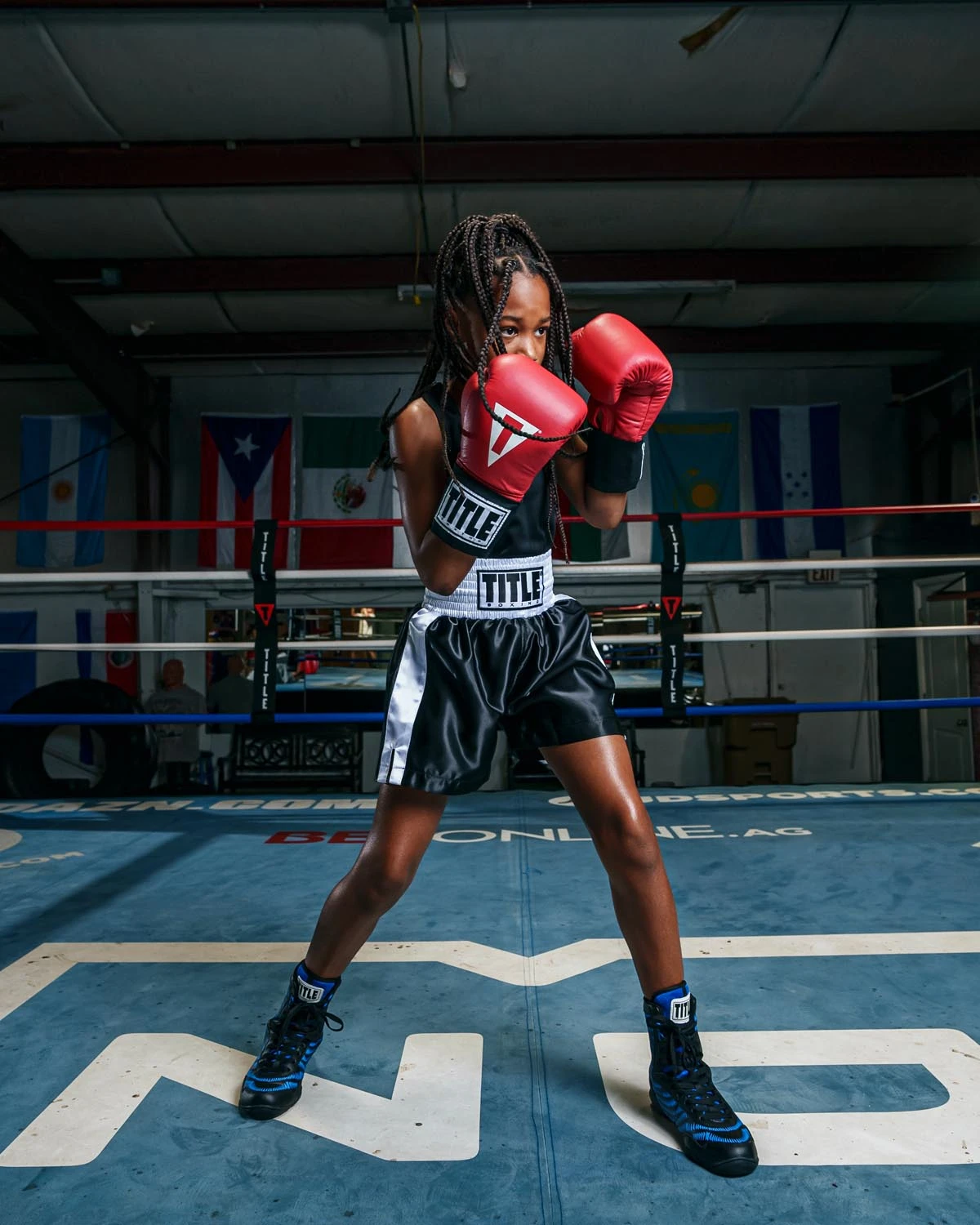 TITLE Boxing Professional Women’s Satin Striped Boxing Trunks 2 TITLE Boxing Professional Women’s Satin Striped Boxing Trunks - Image 2