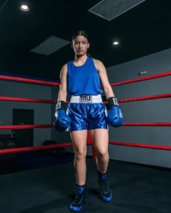 TITLE Boxing Professional Women’s Satin Striped Boxing Trunks 26 TITLE Boxing Professional Women’s Satin Striped Boxing Trunks -ADIDAS || Nike Sales TPBTW2BLWH 1