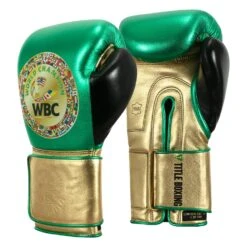 WBC By TITLE Boxing Green Belt Bag Gloves -ADIDAS || Nike Sales WGBBG GN GD BK 2