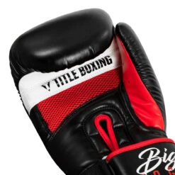 TITLE Boxing Leather Big League Bag Gloves -ADIDAS || Nike Sales blbg2 bk rd 05