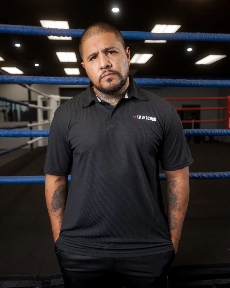 TITLE Boxing Poly Checker Polo 2 TITLE Boxing Poly Checker Polo - Image 2