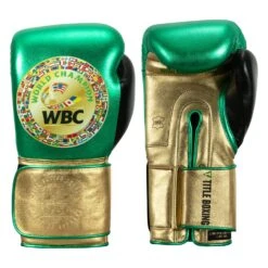 WBC By TITLE Boxing Green Belt Bag Gloves -ADIDAS || Nike Sales wgbbg gn gd bk 1 1 1