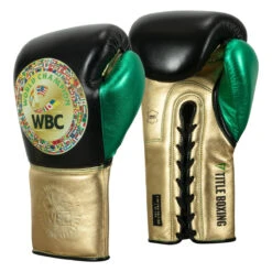 WBC By TITLE Boxing Green Belt Sparring Gloves -ADIDAS || Nike Sales wgbsg bk gd gn 2 1