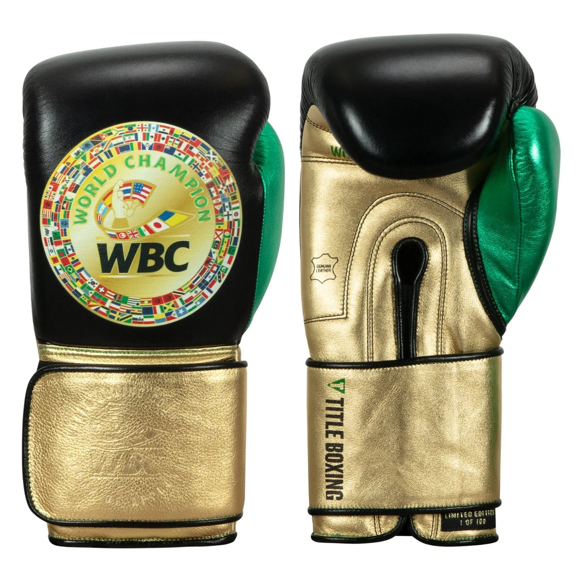 WBC By TITLE Boxing Green Belt Training Gloves 1.0 1 WBC By TITLE Boxing Green Belt Training Gloves 1.0